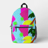 Fun Retro Palm Neon Epic Eighties Patroon Bedrukte Rugzak (Voorkant)