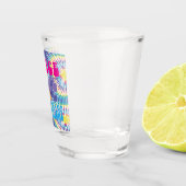 Fun Retro Peace Love & Retirement with Tie Dye Shot Glas (Rechts)