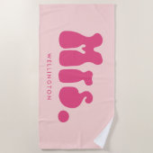 Fun Retro Pink mevrouw Pas getrouwd Bride Strandlaken (Voorkant)