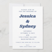 Fun Retro Plaid Checkered Paars and Blue Wedding Kaart (Voorkant)