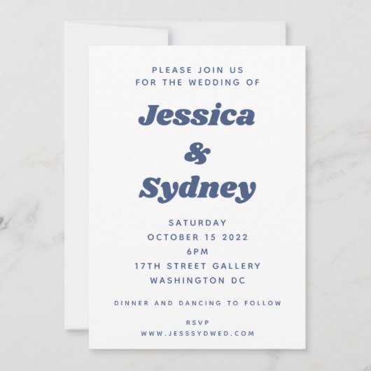 Fun Retro Plaid Checkered Paars and Blue Wedding Kaart (Voorkant)