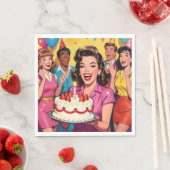 Fun Retro Pop Art Comic Mid-Century Birthday Servet (Insitu)