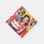 Fun Retro Pop Art Comic Mid-Century Birthday Servet (Hoek)