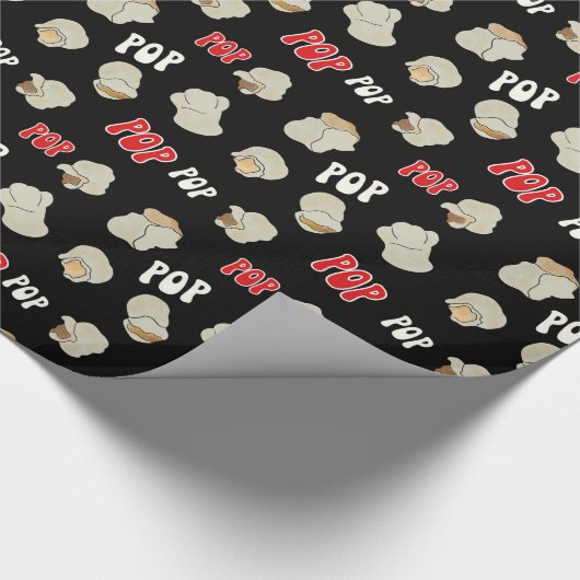 Fun Retro Popcorn Pattern Cadeaupapier (Hoek)