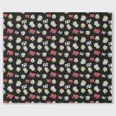 Fun Retro Popcorn Pattern Cadeaupapier (Vlak)