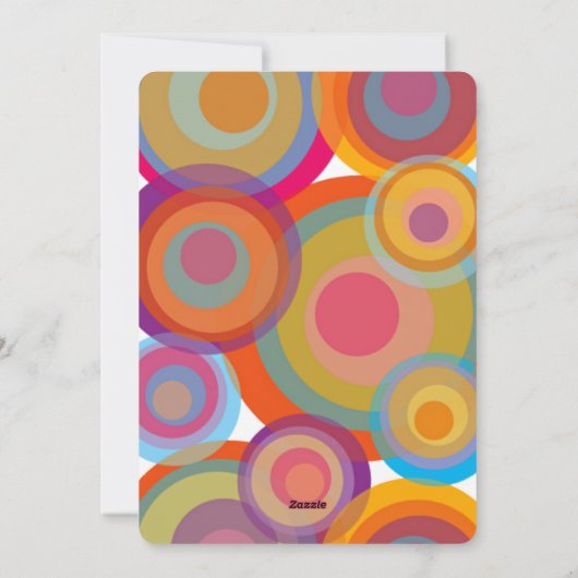 Fun Retro Rainbow Circles Baby Girl Foto geboorted Feestdagenkaart (Achterkant)