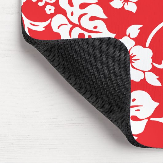 Fun retro Red Hawaiian Print Mousepad Muismat (Hoek)