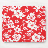 Fun retro Red Hawaiian Print Mousepad Muismat (Voorkant)