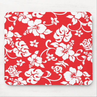 Fun retro Red Hawaiian Print Mousepad Muismat