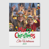 Fun Retro Script Merry Christmas Letterpress Photo (Voorkant)