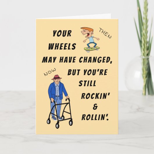 Fun Retro Senior Moment Happy Birthday Kaart (Voorkant)