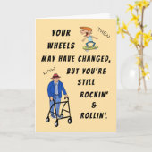 Fun Retro Senior Moment Happy Birthday Kaart (Gele Bloem)