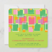 Fun Retro Squares 3 Foto Collage Graduparty Kaart (Achterkant)