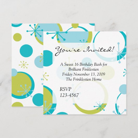 Fun Retro-Stippen Kaart (Voorkant / Achterkant)