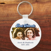 Fun Retro Style Bestie Foto Sleutelhanger (Voorkant)