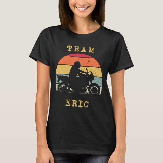 Fun  Retro Sunset Eric Motorcycle Biker Rid T-shirt (Voorkant)