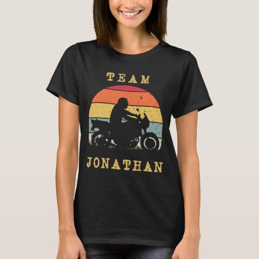Fun  Retro Sunset Jonathan Motorcycle Rider T-shirt (Voorkant)