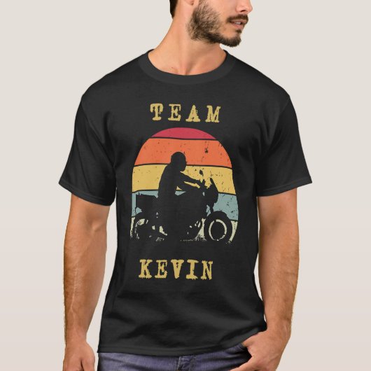 Fun  Retro Sunset Kevin Motorcycle Rider T-shirt (Voorkant)
