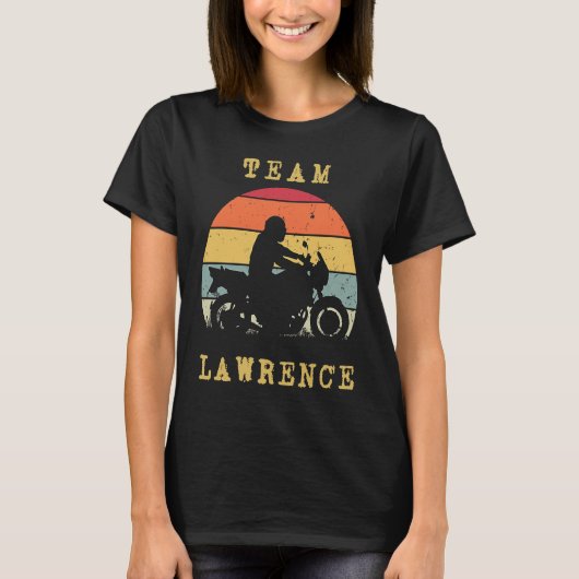 Fun Retro Sunset Lawrence Motorcycle Rider T-shirt (Voorkant)
