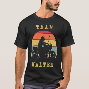 Fun  Retro Sunset Walter Motorcycle Rider T-shirt
