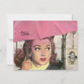 Fun Retro Surprise Vrijgezellenfeest Party-uitnodi Kaart (Voorkant)