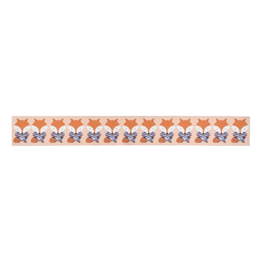 Fun Retro Swimsuit Fox Animal Grosgrain Lint (Voorkant)