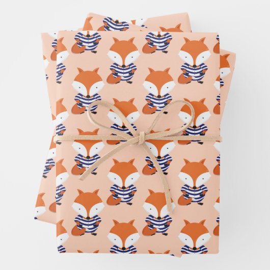 Fun Retro Swimsuit Fox Animal Inpakpapier Vel (In situ)