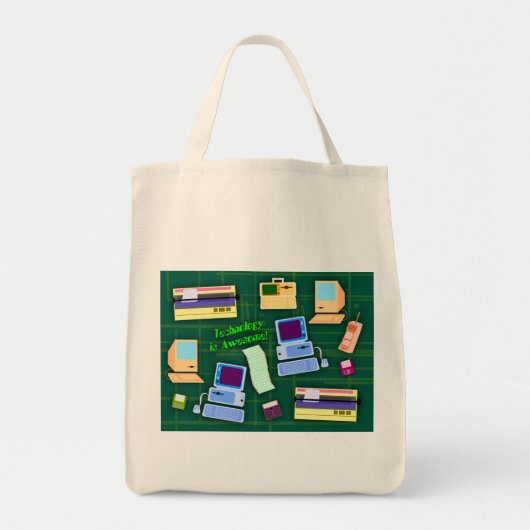 Fun Retro Tech Tote Bag (Voorkant)