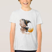 Fun Retro "Trick or Treat" Splash Halloween  Tri-Blend Shirt (Voorkant)