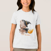 Fun Retro "Trick or Treat" Splash Halloween  Tri-Blend Shirt (Voorkant)