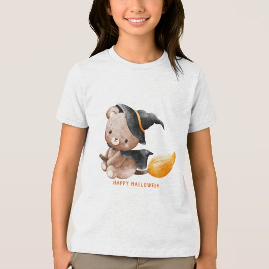 Fun Retro "Trick or Treat" Splash Halloween  Tri-Blend Shirt (Voorkant)