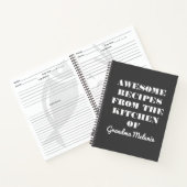 Fun Retro Typografie Black White Grandma Recipe Notitieboek (Binnen)