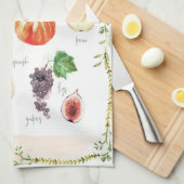 Fun Retro Typografie Fruits & Vegetables Theedoek (Quarter Fold)