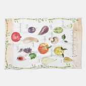Fun Retro Typografie Fruits & Vegetables Theedoek (Horizontaal)