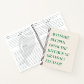 Fun Retro Typografie Kelly Green Grandma Recipe Notitieboek (Binnen)