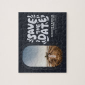 Fun Retro Typography Photo Weddenschap Save the Da Legpuzzel (Verticaal)