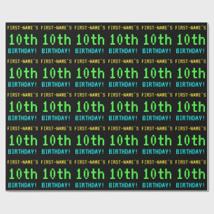 Fun /Retro Video Game 10th Birthday Cadeaupapier