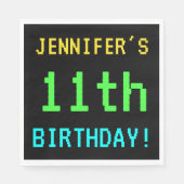 Fun /Retro Video Game 11th Birthday Servetten (Voorkant)