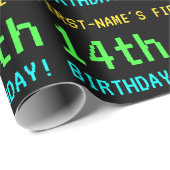 Fun /Retro Video Game 14th Birthday Cadeaupapier (Rol Hoek)