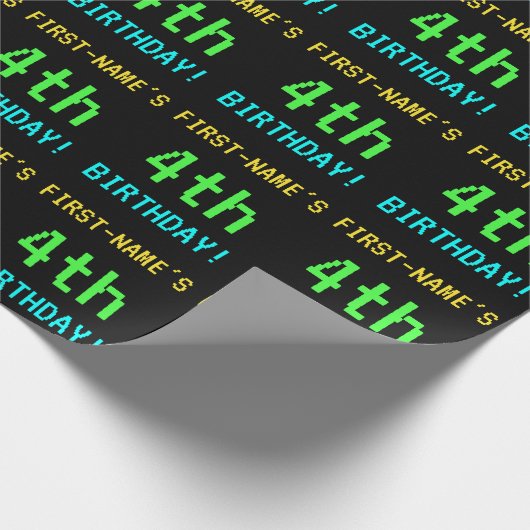 Fun /Retro Video Game 14th Birthday Cadeaupapier (Hoek)