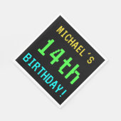 Fun /Retro Video Game 14th Birthday Servet (Hoek)