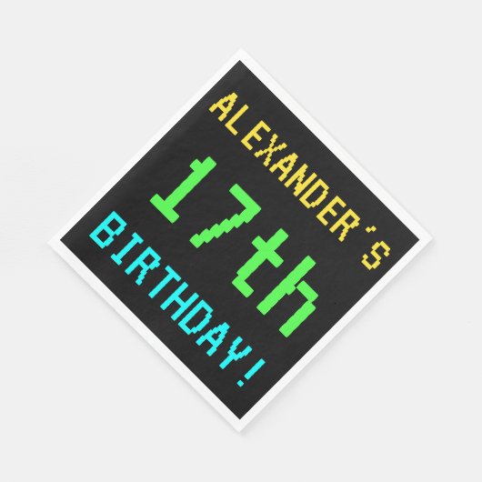 Fun /Retro Video Game 17th Birthday Servetten (Hoek)