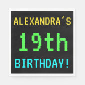 Fun /Retro Video Game 19th Birthday Servet (Voorkant)