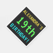 Fun /Retro Video Game 19th Birthday Servet (Hoek)