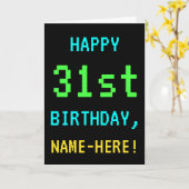 Fun /Retro Video Game 31st Birthday Kaart (Gele Bloem)
