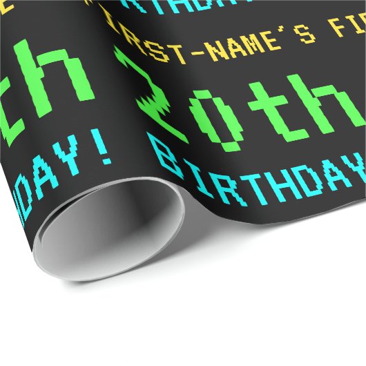 Fun /Retro Video Game Kijk 20th Birthday Cadeaupapier (Rol Hoek)