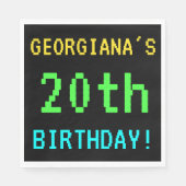 Fun /Retro Video Game Kijk 20th Birthday Servet (Voorkant)