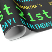 Fun /Retro Video Game Kijk 21st Birthday Cadeaupapier (Rol Hoek)