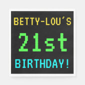 Fun /Retro Video Game Kijk 21st Birthday Servet (Voorkant)