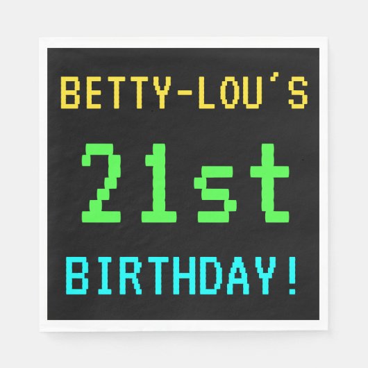 Fun /Retro Video Game Kijk 21st Birthday Servet (Voorkant)